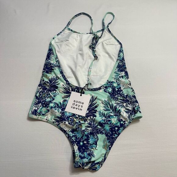 NWT Somedays Lovin Revolve Tropical Haze Swimsuit One Piece Size Small New - Picture 5 of 9